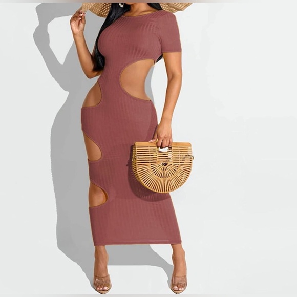 Tan Cut-out dress - Picture 4 of 5